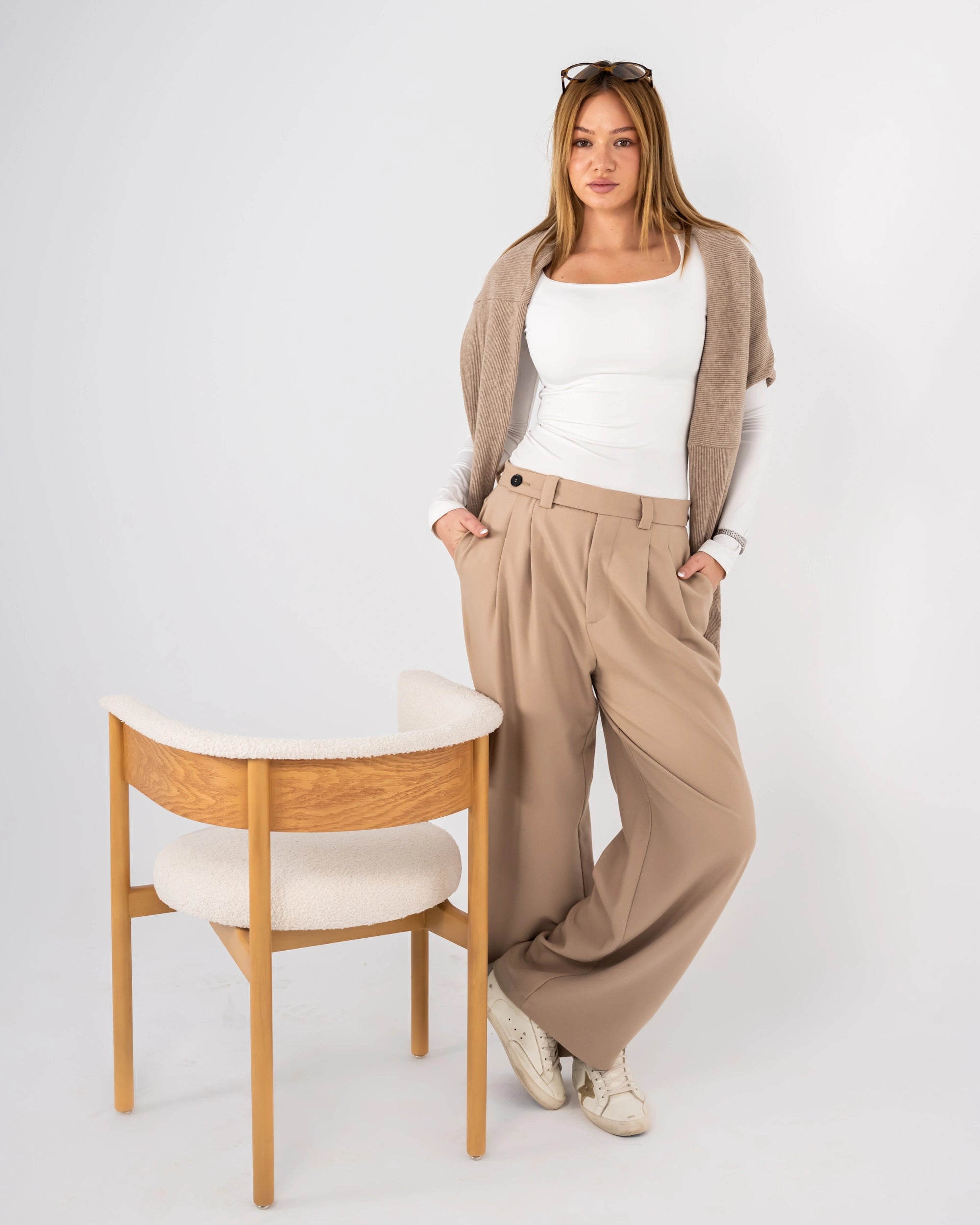 Curved Back Shearling Armchair